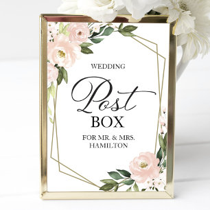 Affiche Panneau de boîte aux lettres de mariage - Géométri