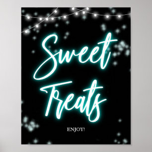 Affiche Panneau de bonbons néon sarcelle pour 16 ans