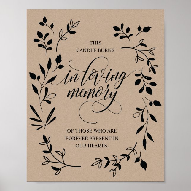 Affiche Panneau de bougie commémorative en mémoire aimante (Devant)