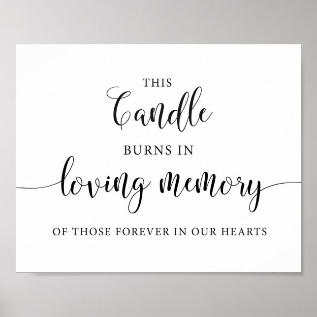 Affiche Panneau de bougie de mariage mémorial Cette bougie (Devant)