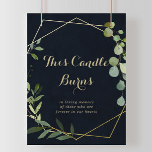 Affiche Panneau de bougie géométrique or bleu vert Cette b