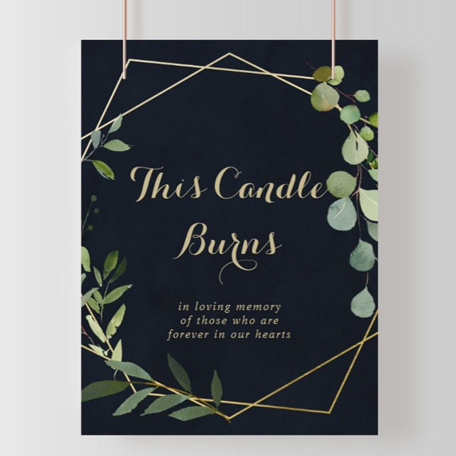 Affiche Panneau de bougie géométrique or bleu vert Cette b (Créateur téléchargé)