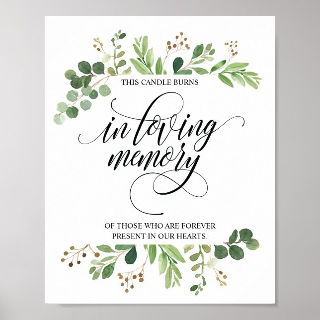 Affiche Panneau de Bougie Mémorielle En Mémoire Affectueus (Devant)