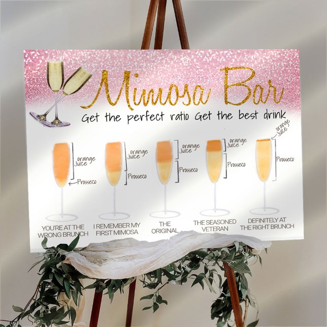Affiche Panneau de brunch de mariage bar à Mimosa décoré d (Créateur téléchargé)