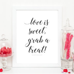 Affiche Panneau de Buffet de Bonbons "L'amour est doux, pr