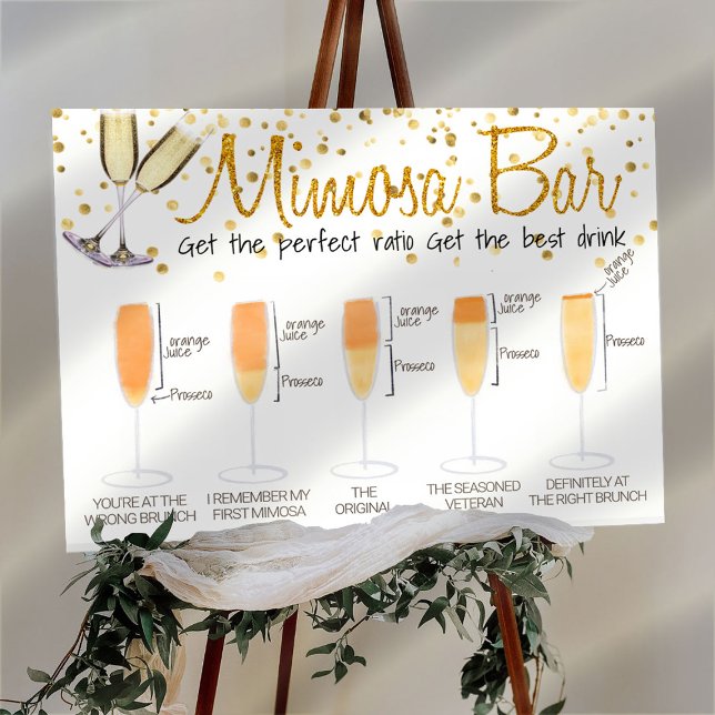 Affiche Panneau de buffet Mimosa étincelant pour un brunch (Créateur téléchargé)