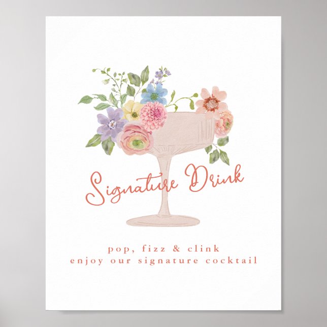 Affiche Panneau de Buisson de Fleurs d'Amour pour Boisson  (Devant)