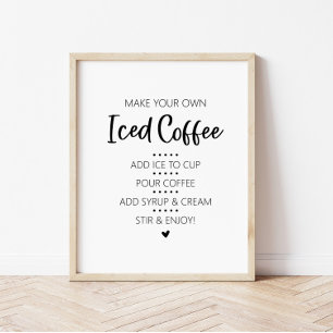 Affiche Panneau de Buvette de Café Glacé