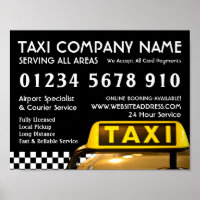 Panneau de cabine de taxi jaune publicité
