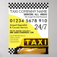 Panneau de cabine de taxi jaune publicité
