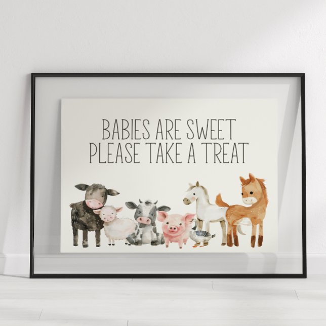 Affiche Panneau de cadeau de Baby Shower pour les Animaux  (Créateur téléchargé)