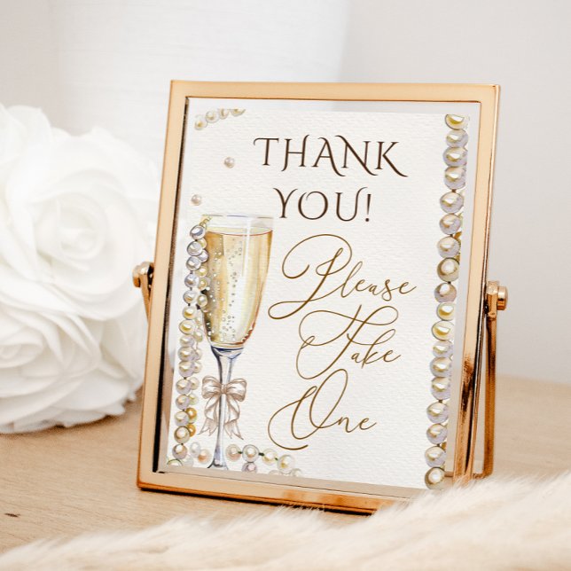 Affiche Panneau de cadeau thématique Perles & Prosecco  (Créateur téléchargé)
