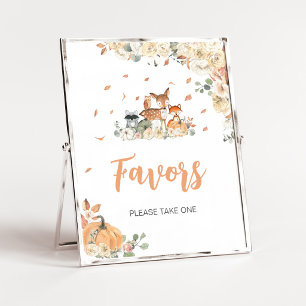 Affiche Panneau de cadeaux d'animaux de la forêt florale