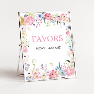 Affiche Panneau de cadeaux de fête de bébé Floral Baby in