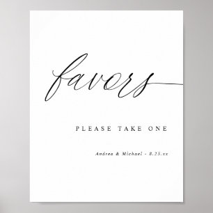 Affiche Panneau de cadeaux de mariage élégant à calligraph