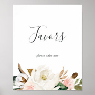 Affiche Panneau de cadeaux de mariage élégant Magnolia