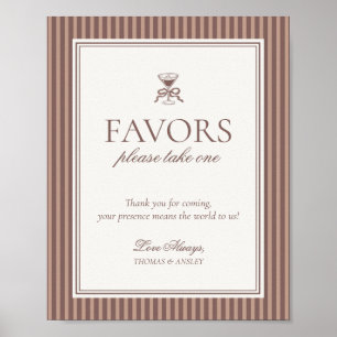 Affiche Panneau de cadeaux de mariage Espresso Martini Lov