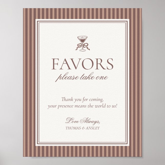 Affiche Panneau de cadeaux de mariage Espresso Martini Lov (Devant)