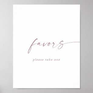 Affiche Panneau de cadeaux de mariage moderne en or rose é