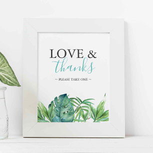 Affiche Panneau de cadeaux de mariage sur la plage tropica