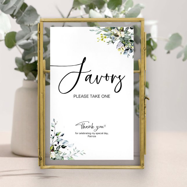 Affiche Panneau de cadeaux de mariage verdoyant (Créateur téléchargé)
