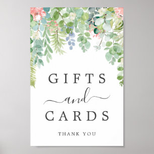 Affiche Panneau de cadeaux et de cartes de verdure douce