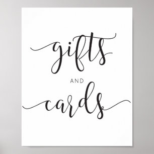 Affiche Panneau de cadeaux et de cartes en écriture rustiq