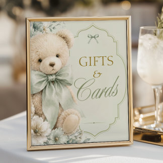 Affiche Panneau de cadeaux et de cartes pour Baby Shower,