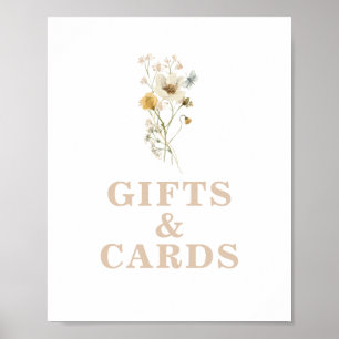 Affiche Panneau de cadeaux pour Baby Shower Bébé Fleur Sau