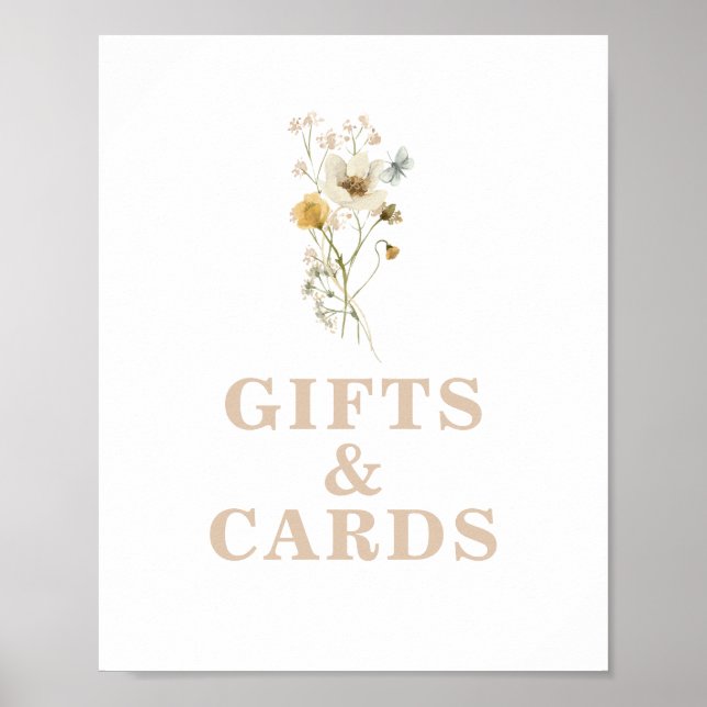 Affiche Panneau de cadeaux pour Baby Shower Bébé Fleur Sau (Devant)