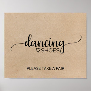 Affiche Panneau de calligraphie de chaussures de danse en 