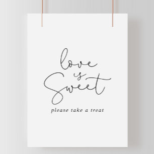 Affiche Panneau de calligraphie élégant et simple « L'amou