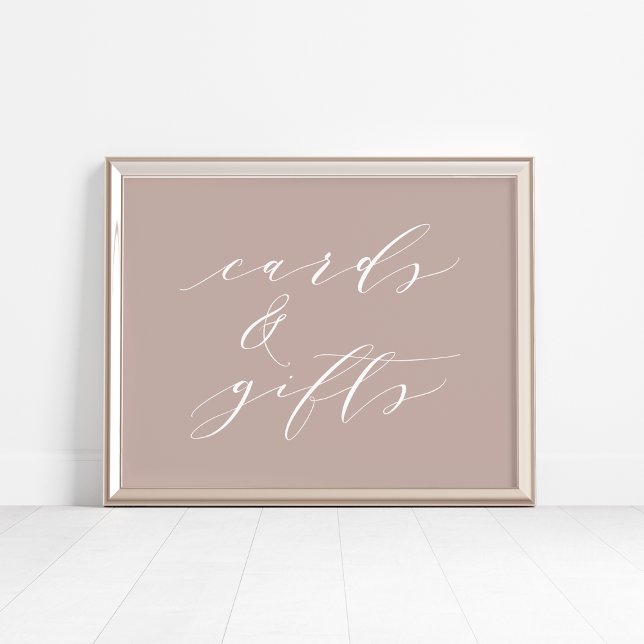Affiche Panneau de calligraphie rose Cartes et cadeaux (Créateur téléchargé)