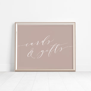 Affiche Panneau de calligraphie rose Cartes et cadeaux