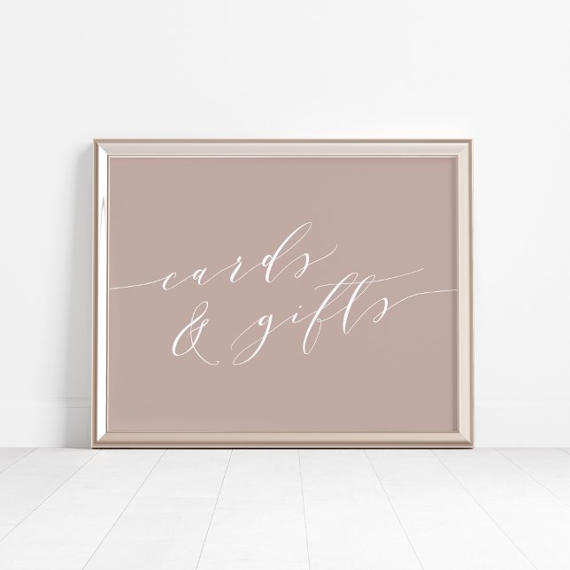 Affiche Panneau de calligraphie rose Cartes et cadeaux (Créateur téléchargé)