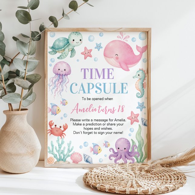 Affiche Panneau de capsule temporelle d'anniversaire avec  (Créateur téléchargé)