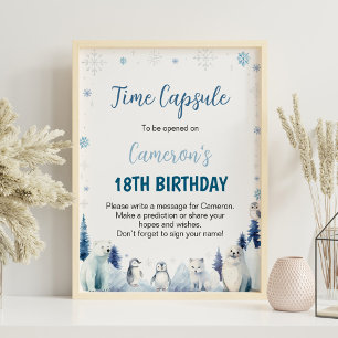 Affiche Panneau de capsule temporelle d'anniversaire d'ani