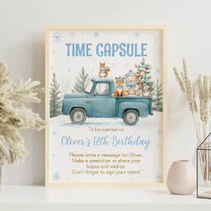 Affiche Panneau de capsule temporelle d'anniversaire de la