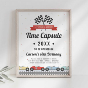 Affiche Panneau de capsule temporelle d'anniversaire de vo