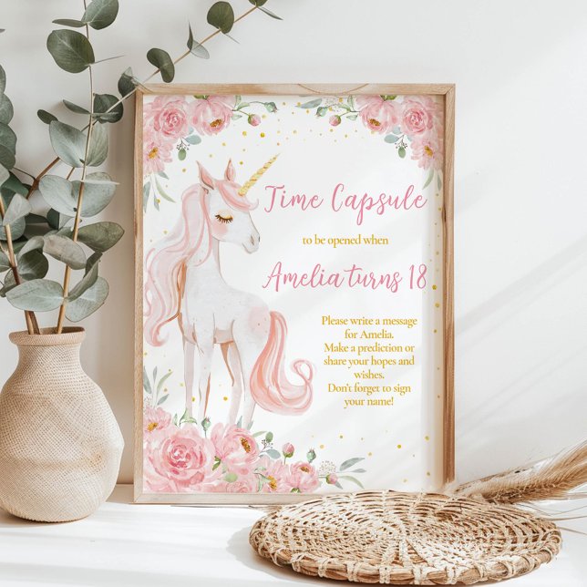 Affiche Panneau de capsule temporelle d'anniversaire flora (Créateur téléchargé)