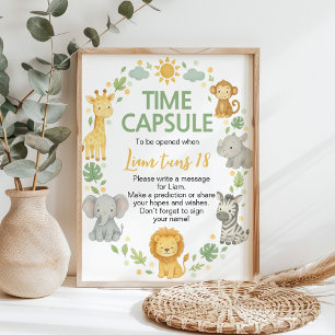 Affiche Panneau de capsule temporelle d'anniversaire pour 