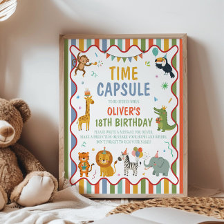 Affiche Panneau de capsule temporelle d'anniversaire pour