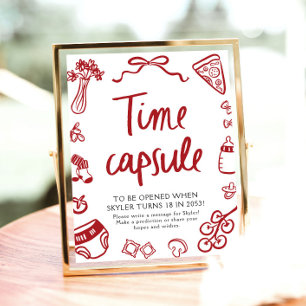 Affiche Panneau de capsule temporelle de baby shower itali