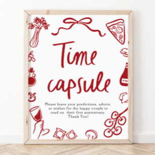 Affiche Panneau de capsule temporelle de douche de mariage