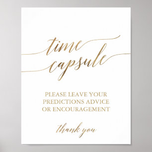 Affiche Panneau de capsule temporelle en calligraphie doré