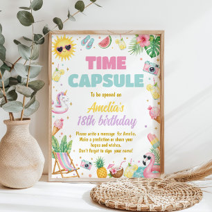Affiche Panneau de capsule temporelle pour fête d'annivers