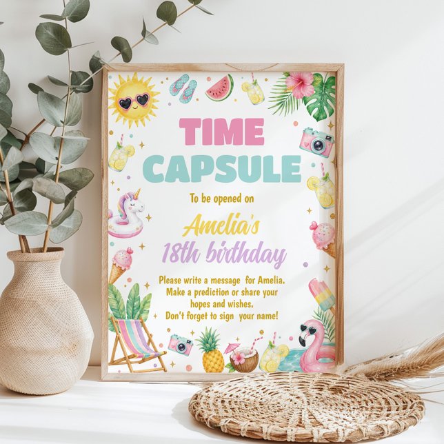 Affiche Panneau de capsule temporelle pour fête d'annivers (Créateur téléchargé)