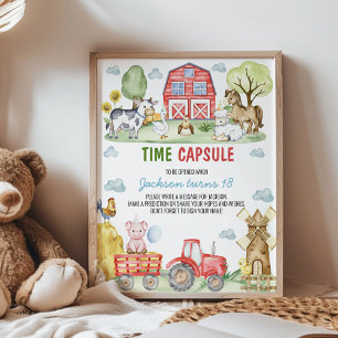 Affiche Panneau de capsule temporelle pour fête d'annivers