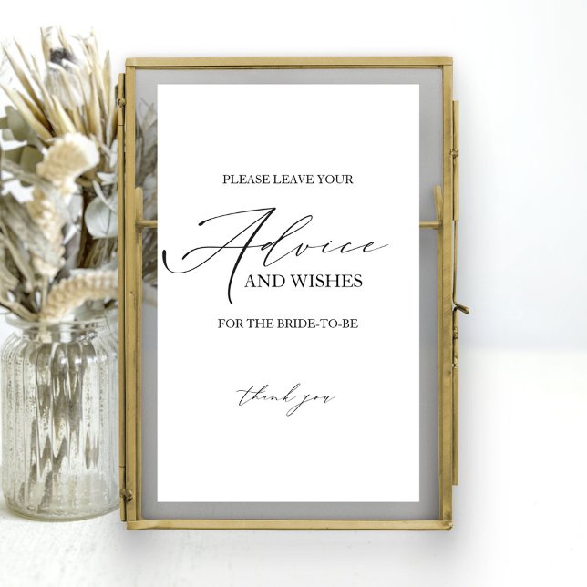 Affiche Panneau de carte de conseils de mariage minimalist (Créateur téléchargé)
