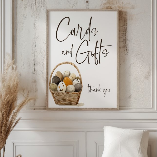 Affiche Panneau de carte de mariage et de cadeaux de poule (Créateur téléchargé)